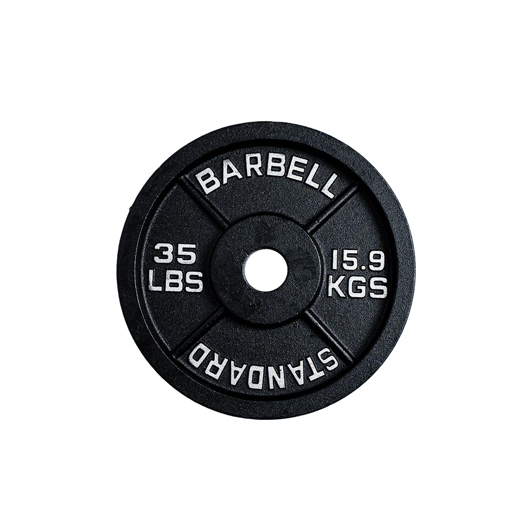 245 lb Cast Iron Olympic Plate Starter Set - Image 3
