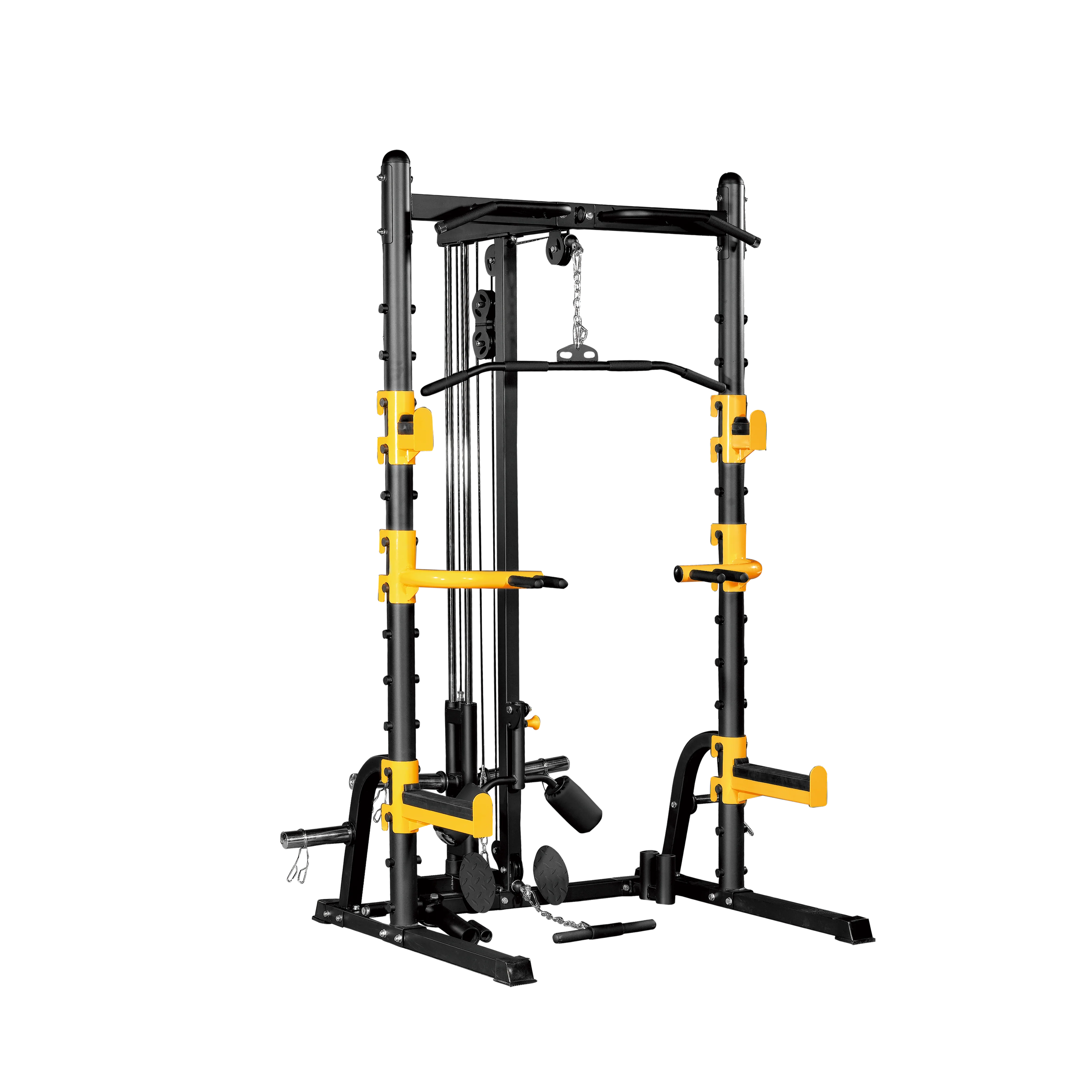 AL-6008 Squat Machine with Lat Pulldown & Low Row