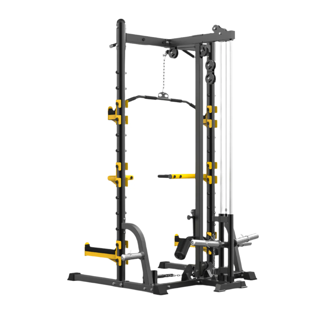 AL-6008 Squat Machine with Lat Pulldown & Low Row - Image 4