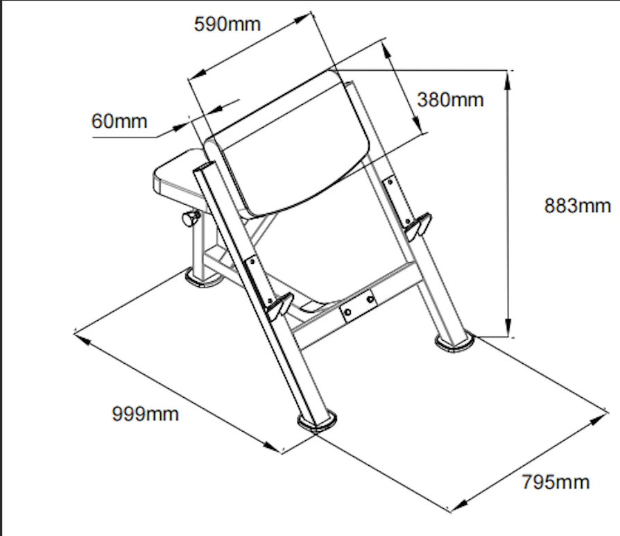 Elite Commercial Preacher Curl Bench - Image 7