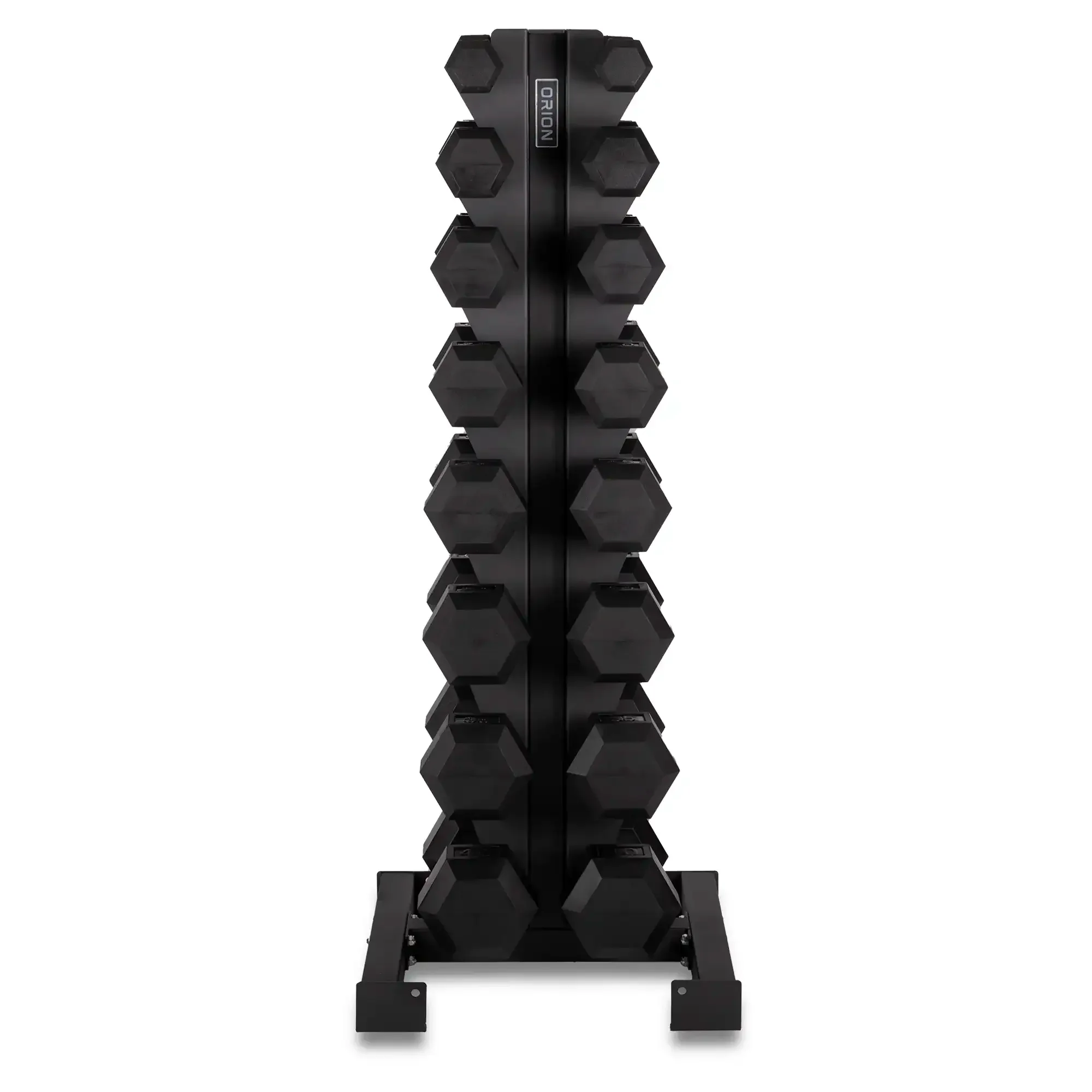 5-40lb Rubber Hex Dumbbell Set + 8 Pair Rack - Image 2